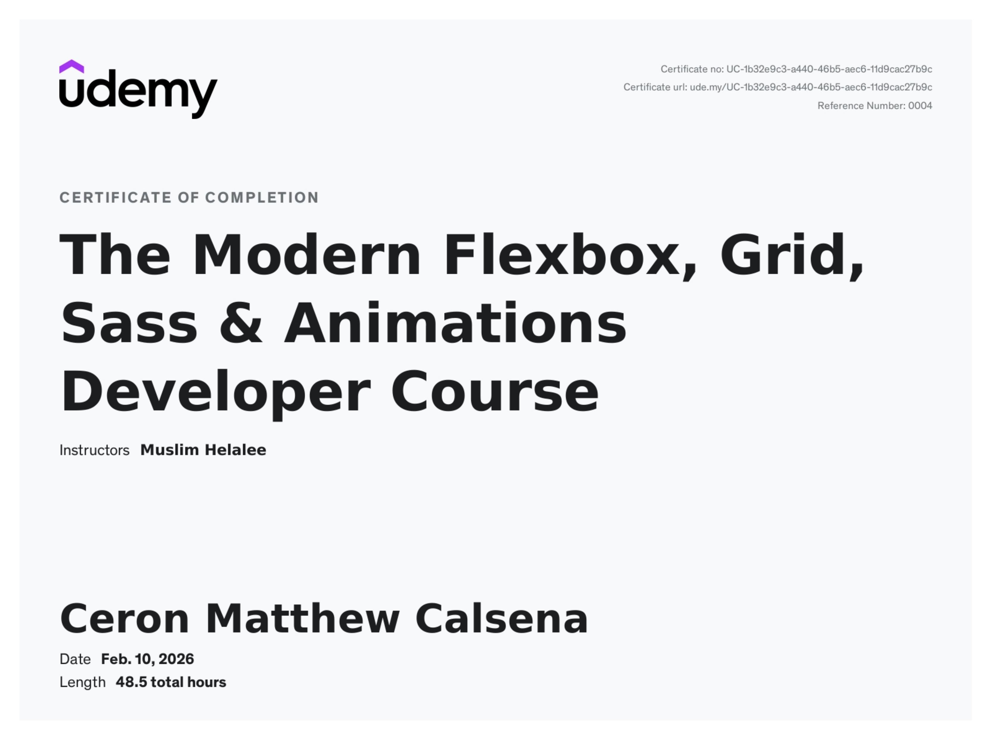 Flexbox Grid Certificate
