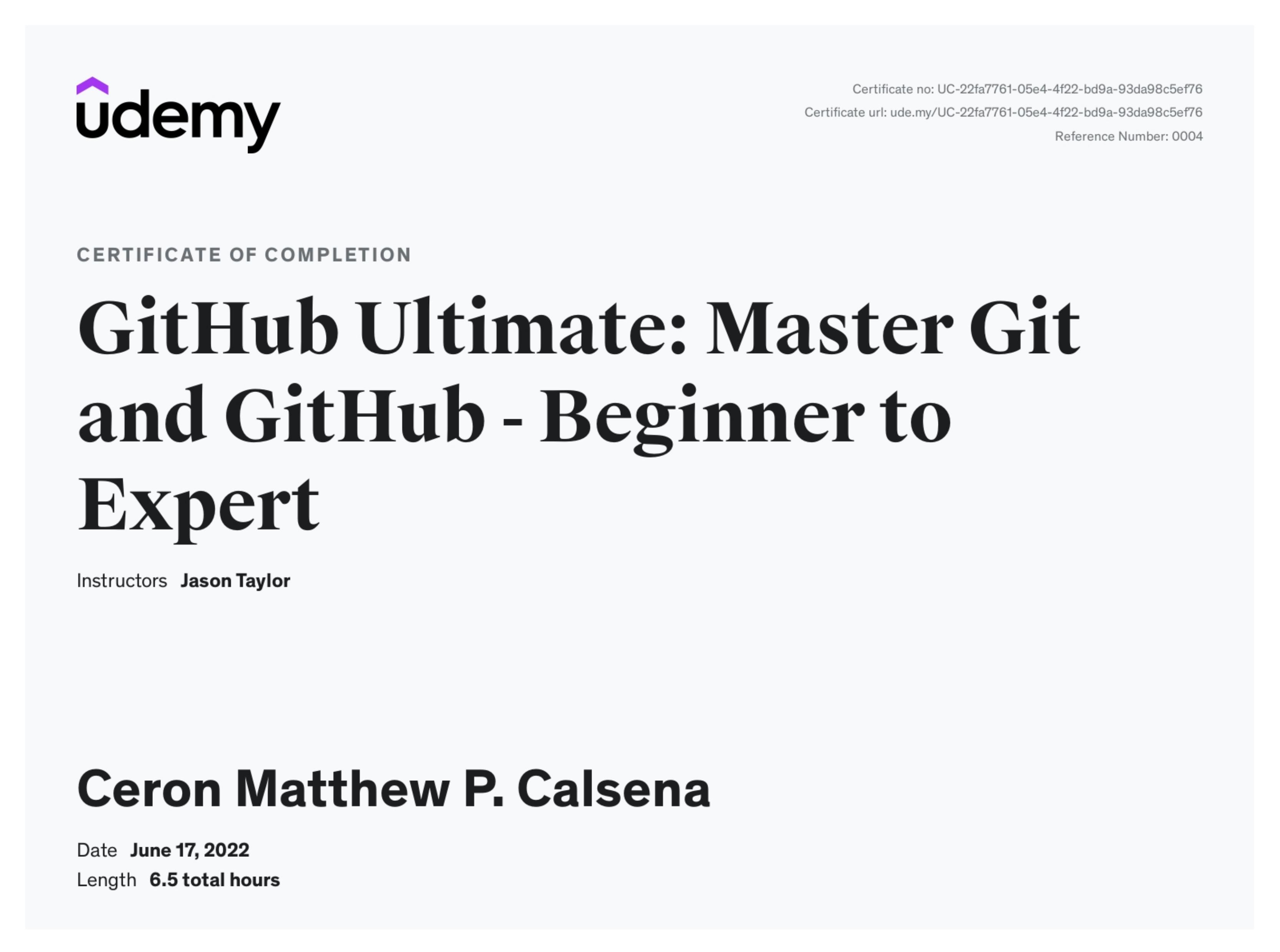 GitHub Certificate