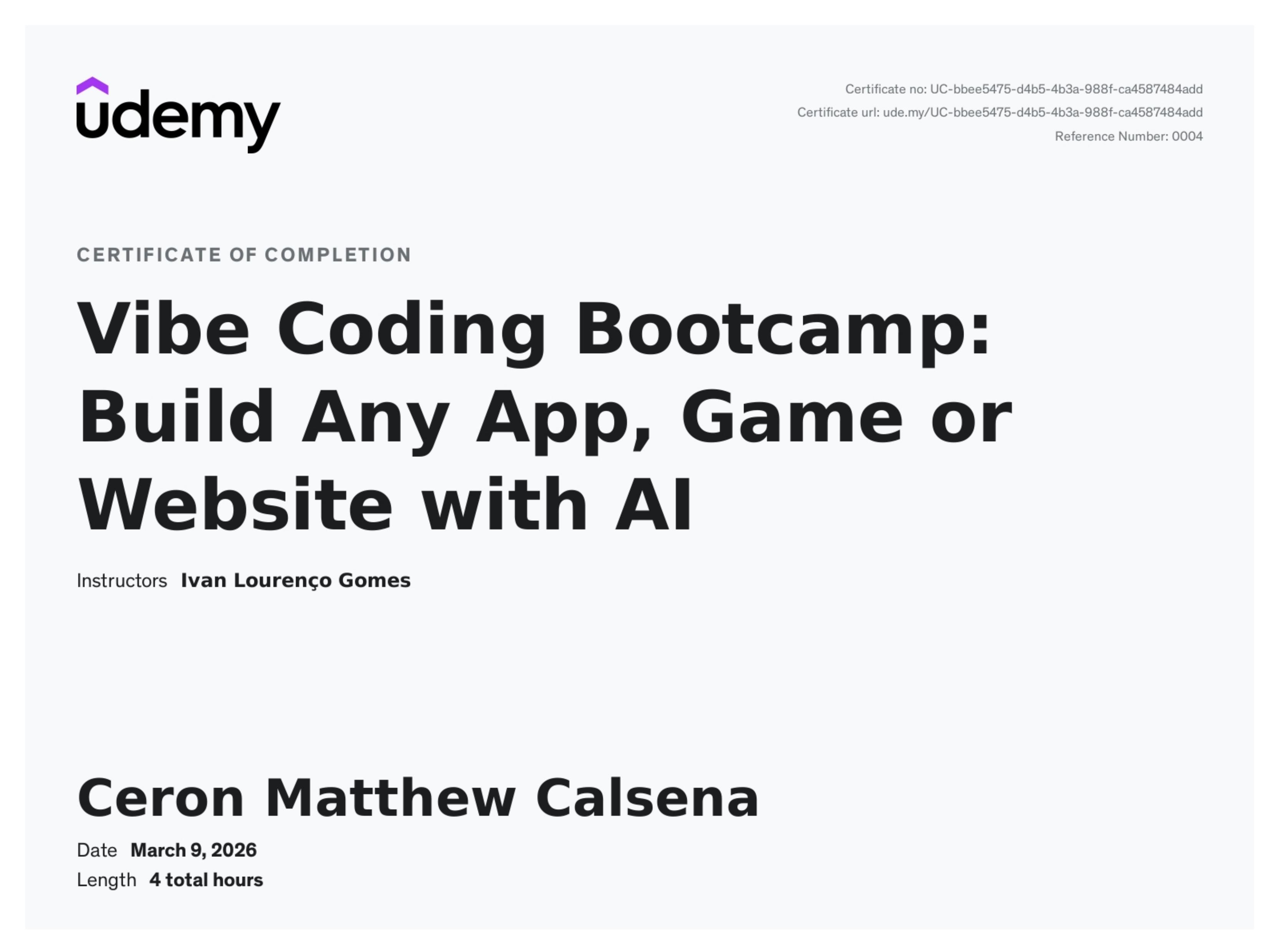 Vibe Coding Certificate
